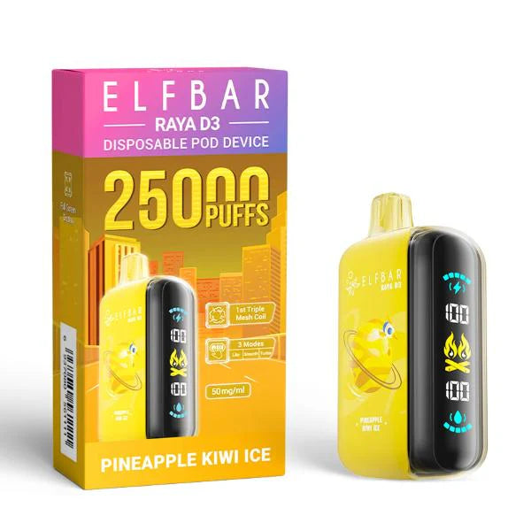 Elfbar Raya D3 Disposable Vape 25000 Puffs - Pineapple Kiwi Ice