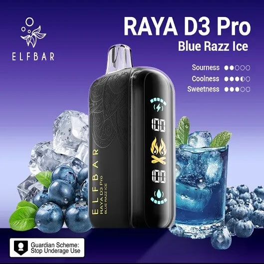 30K Blue Razz Ice D3 Pro by Elfbar disposables