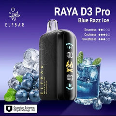 30K Blue Razz Ice D3 Pro by Elfbar disposables