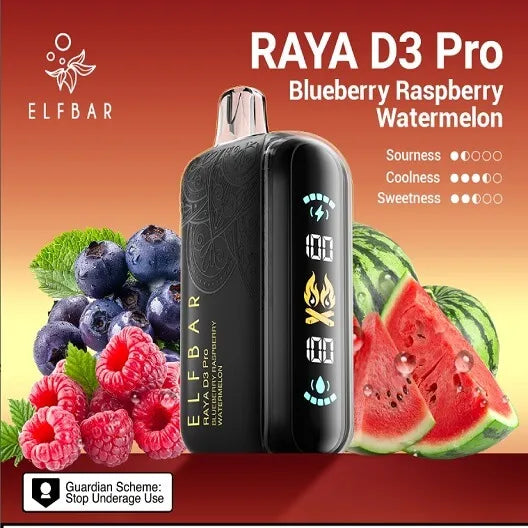 30K Blueberry Raspberry Watermelon D3 Pro by Elfbar disposables