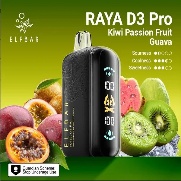 30K Kiwi Passion Fruit Guava D3 Pro by Elfbar disposables